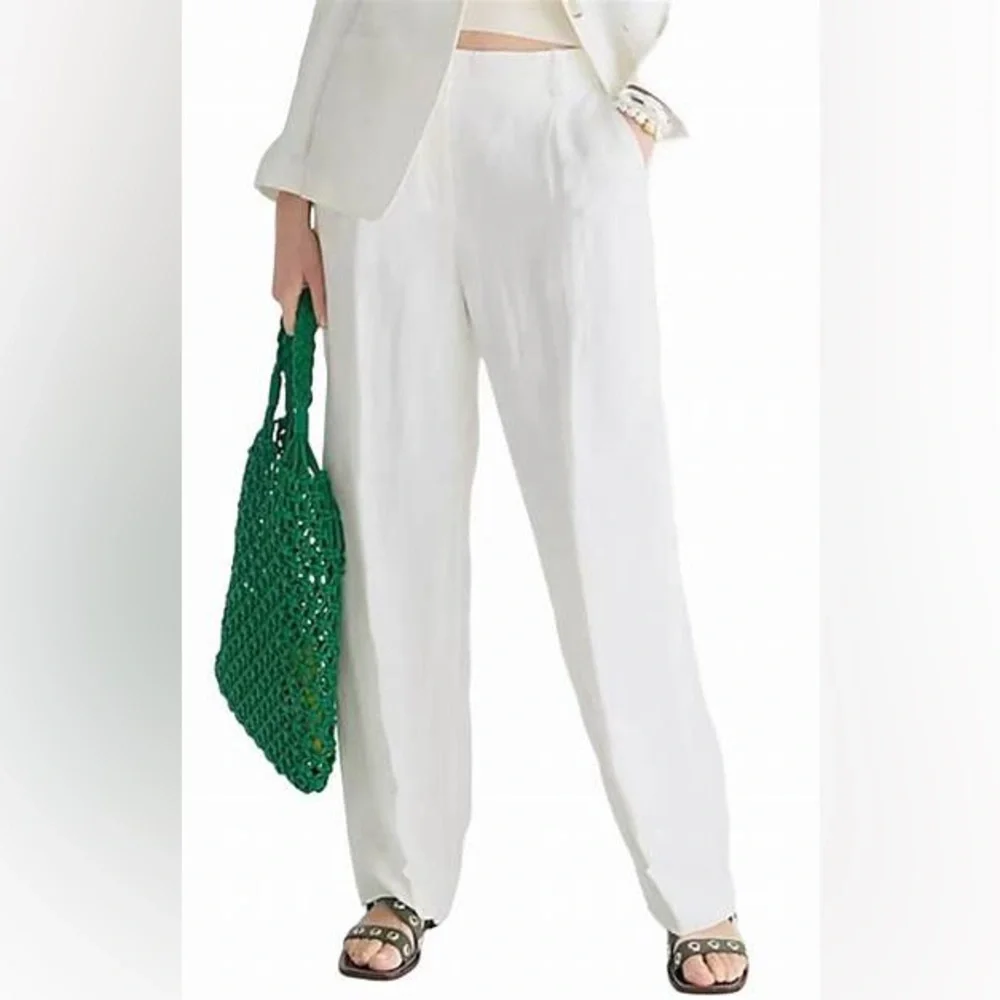 J.Crew Straight-leg essential pant in Chelsea linen-cupro blend BQ734